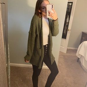 Green cardigan